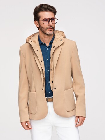 Ombre Regular Fit Businesshemd in Braun: Vorderseite