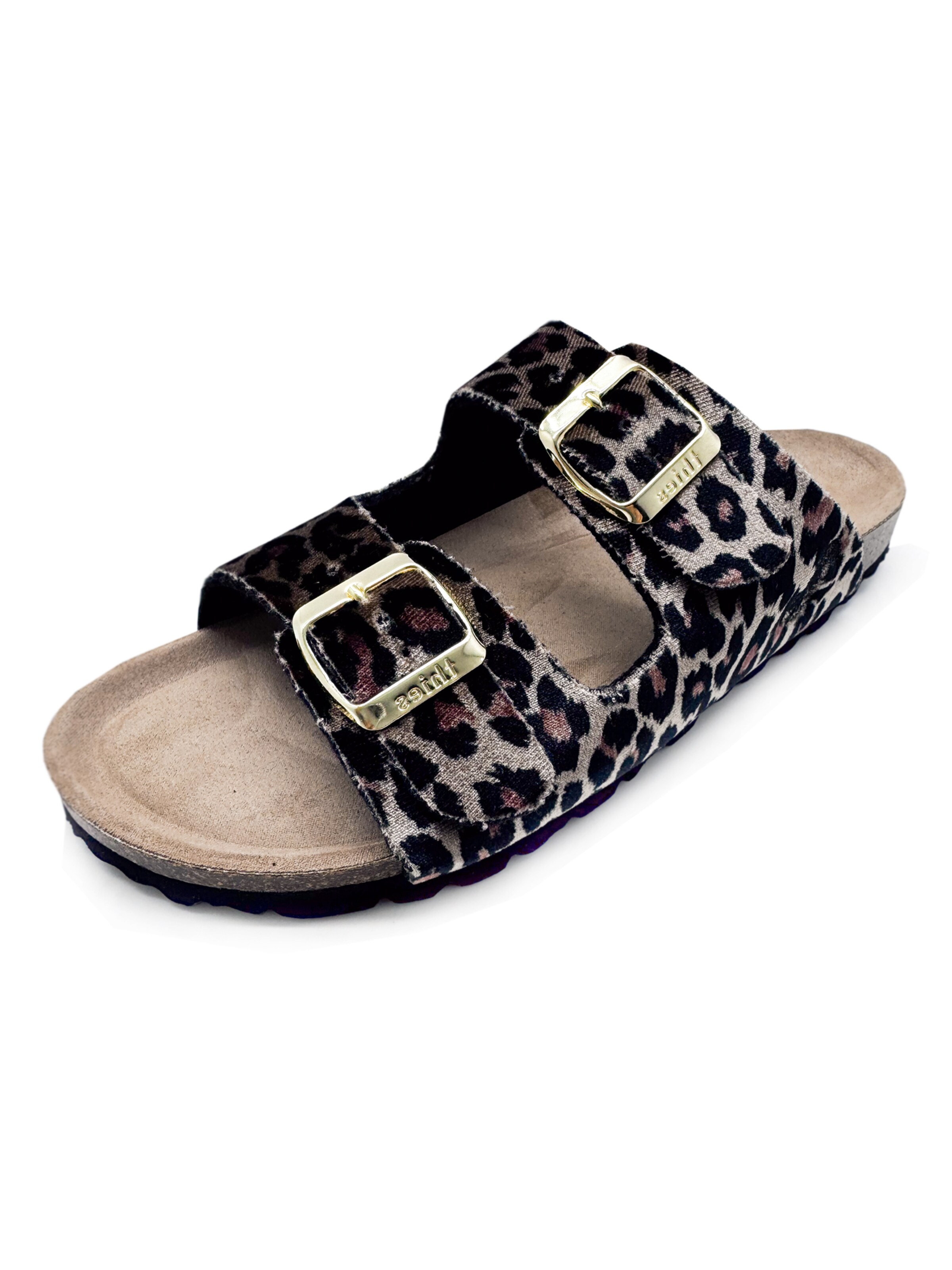 thies Mules 'thies 1856 ® Rec Velvet Leo Sandal' in Beige: front
