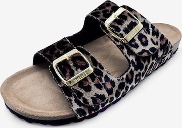 thies Pantolette 'Rec Velvet Leo Sandal' in Beige: Vorderseite