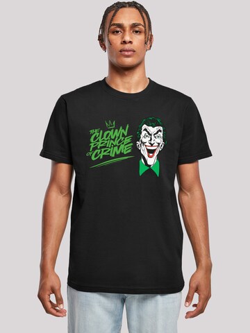 F4NT4STIC Shirt 'DC Comics Batman Joker The Clown Prince Of Crime' in Zwart: voorkant