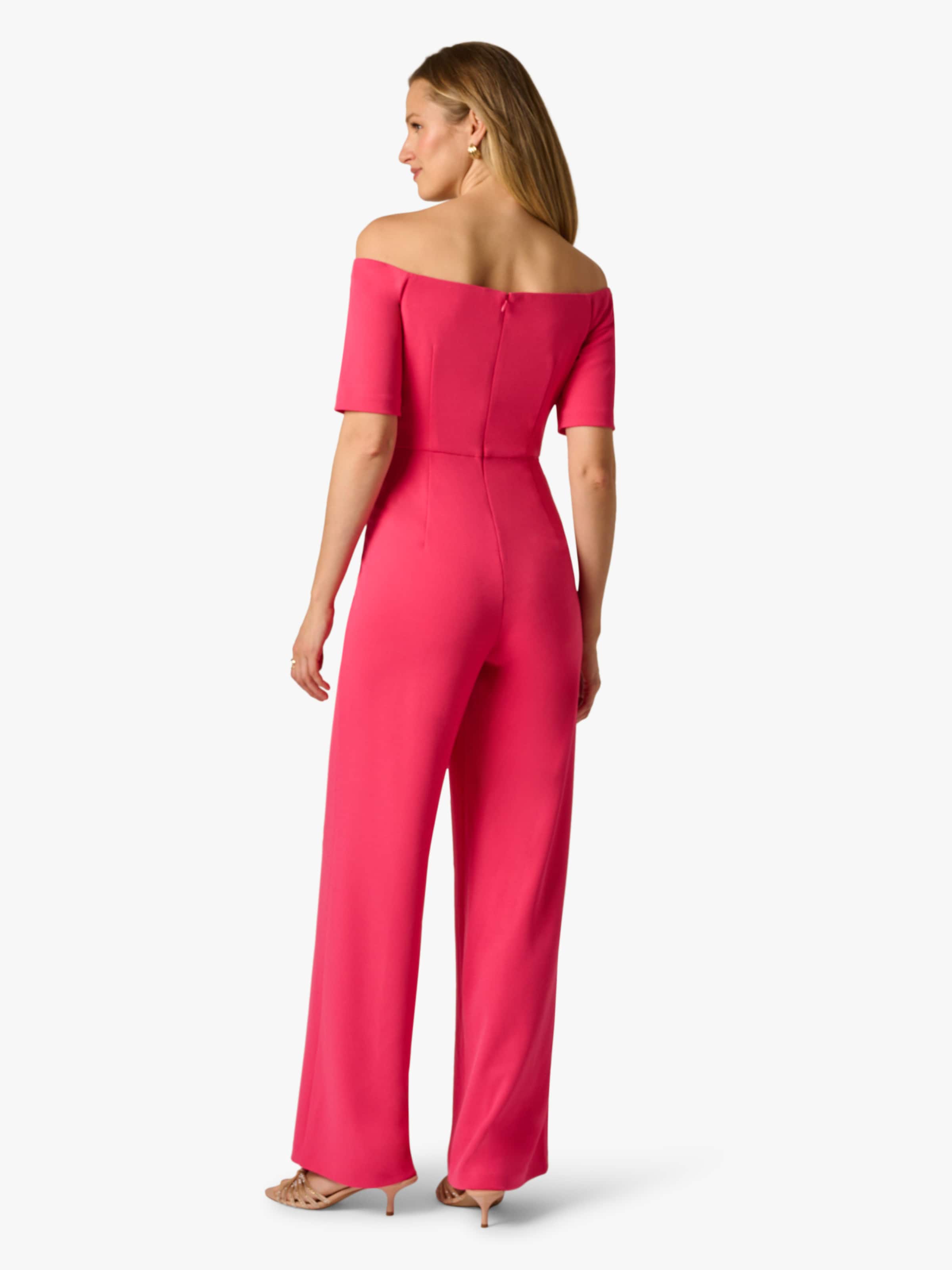 Adrianna Papell Jumpsuit 'Knit Crepe Tie Jumpsuit' in Pink