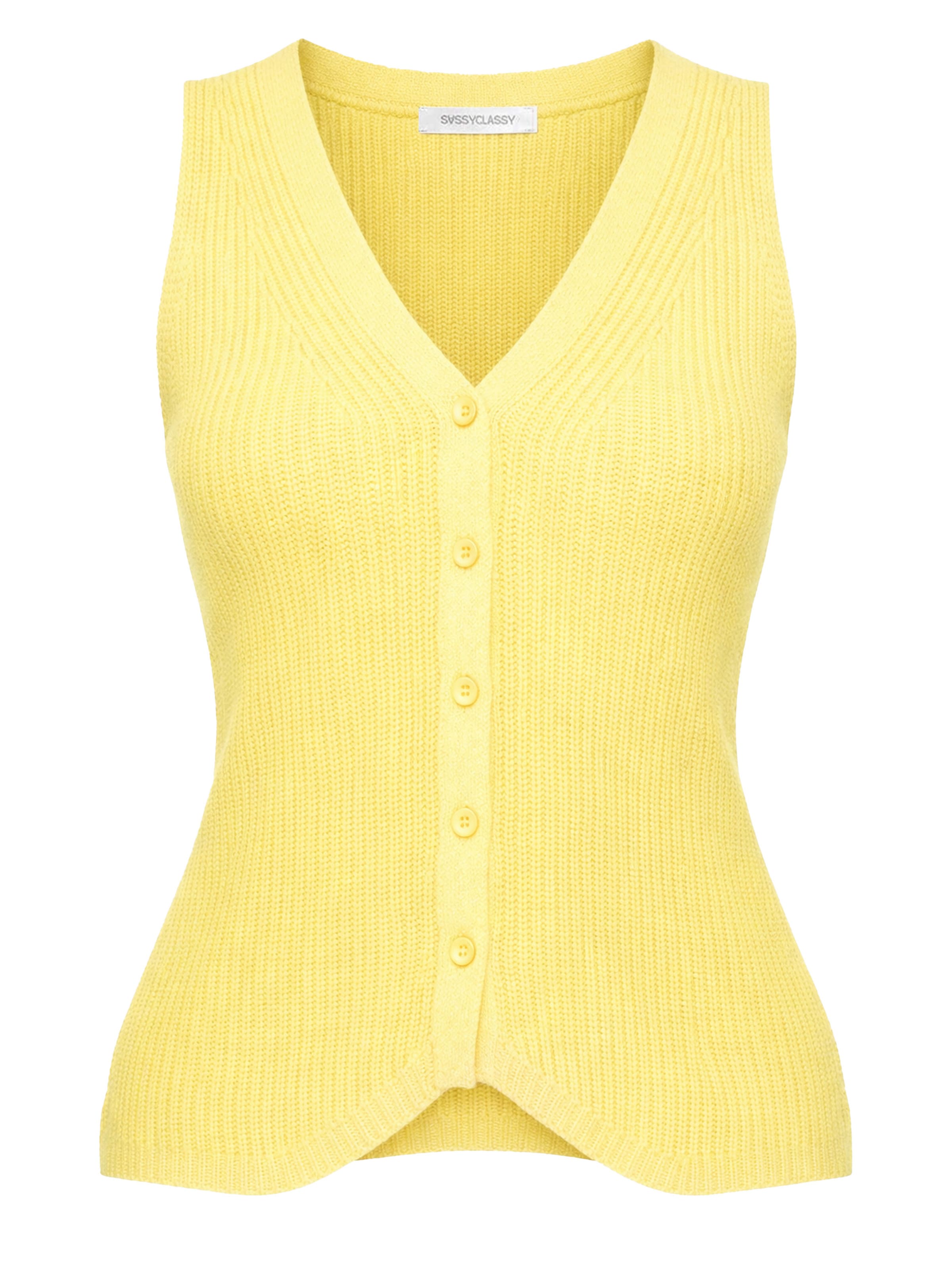 SASSYCLASSY Sticktop‌‌‌ in Gelb: Vorderseite