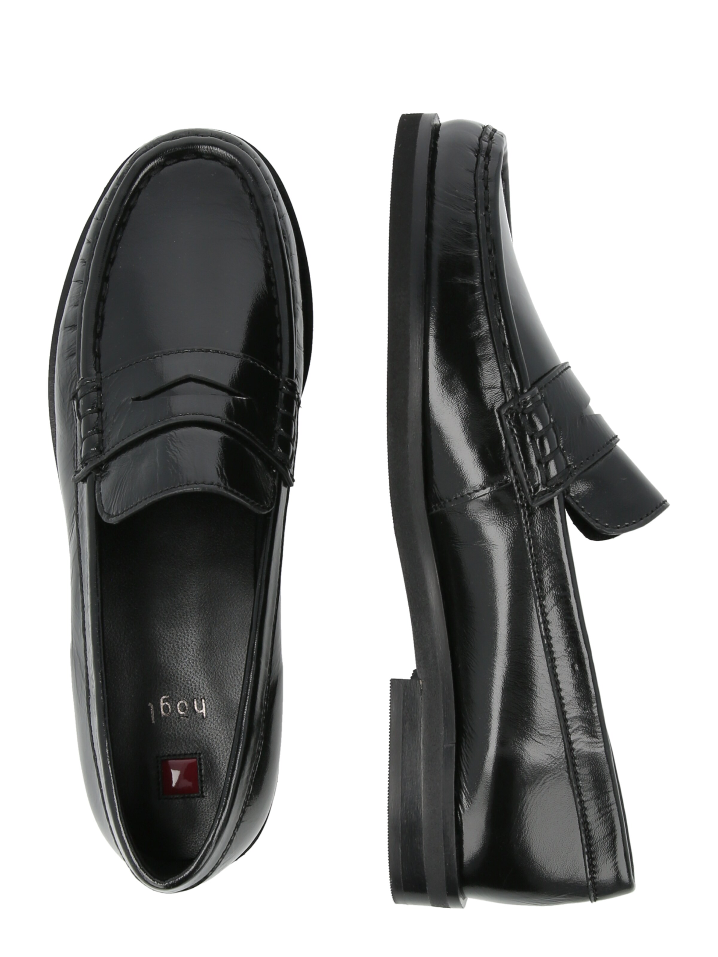 melns Högl Mokasīni