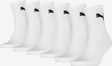 PUMA Athletic Socks in White: front