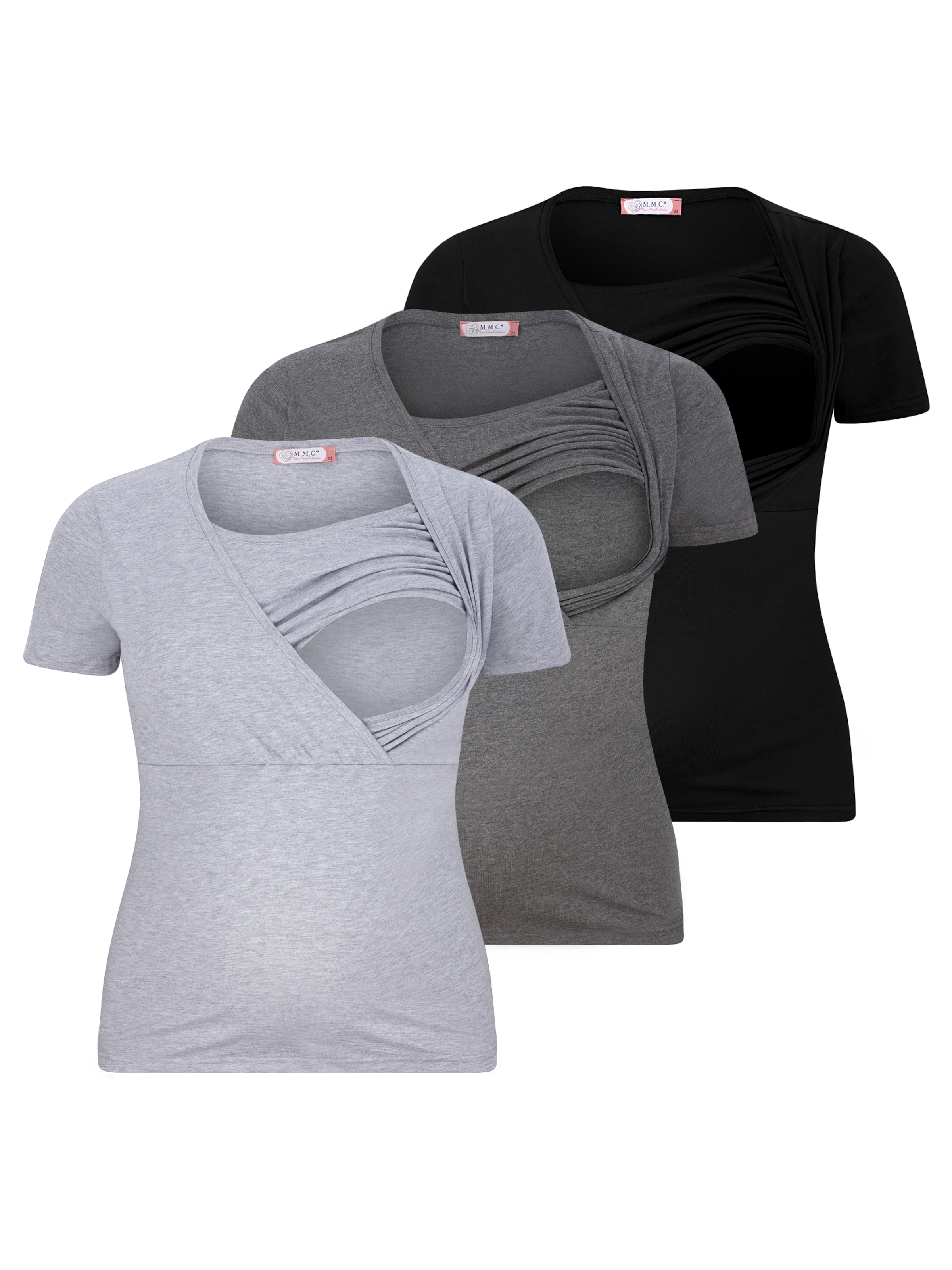 M.M.C. Shirt 'Stillshirt Umstandsmode'‌‌‌‌‌‌‌‌‌ in Grau: Vorderseite