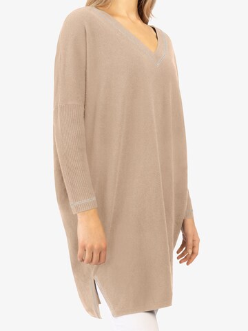 Rainbow Cashmere Knitted dress in Beige