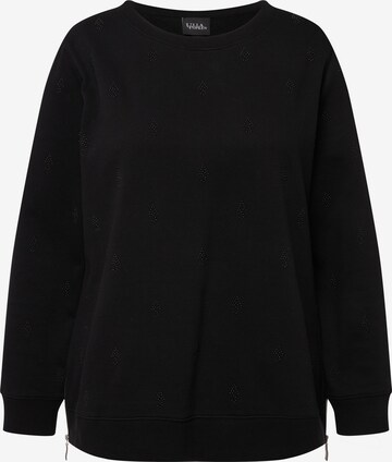 Ulla Popken Sweatshirt in Zwart: voorkant