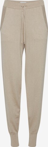 PULZ Jeans Tapered Broek in Beige: voorkant