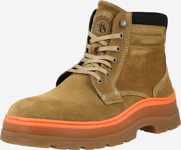 SCOTCH & SODA - Botas com atacadores 'MAFFEI' em bege: frente