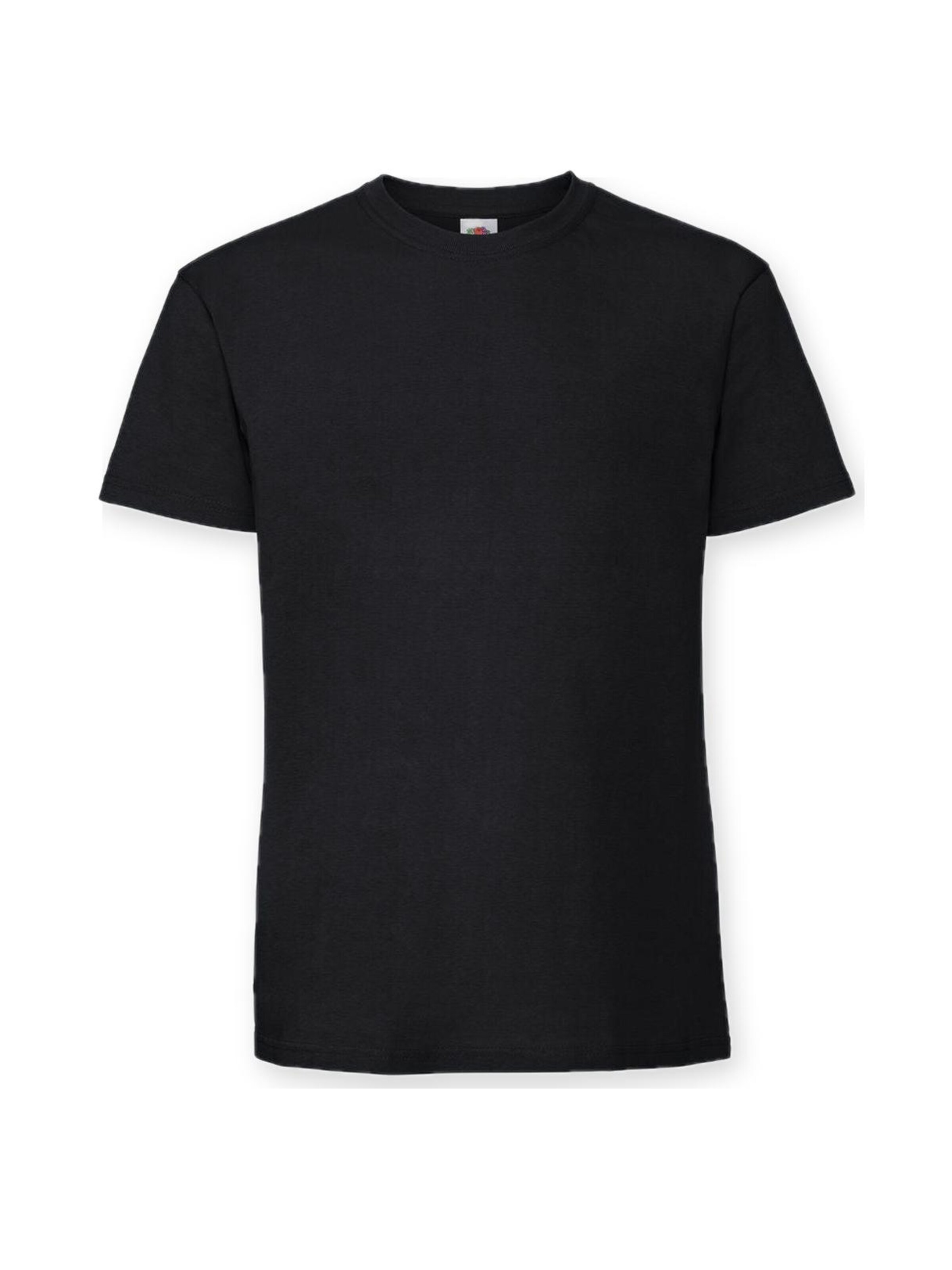 FRUIT OF THE LOOM Shirt 'Premium T-shirt' in Zwart: voorkant