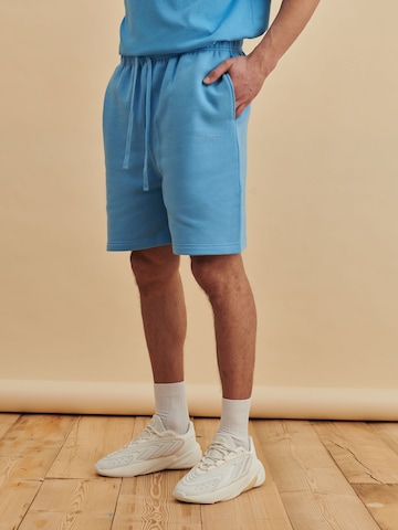 DAN FOX APPAREL Loose fit Trousers 'Sean' in Blue: front