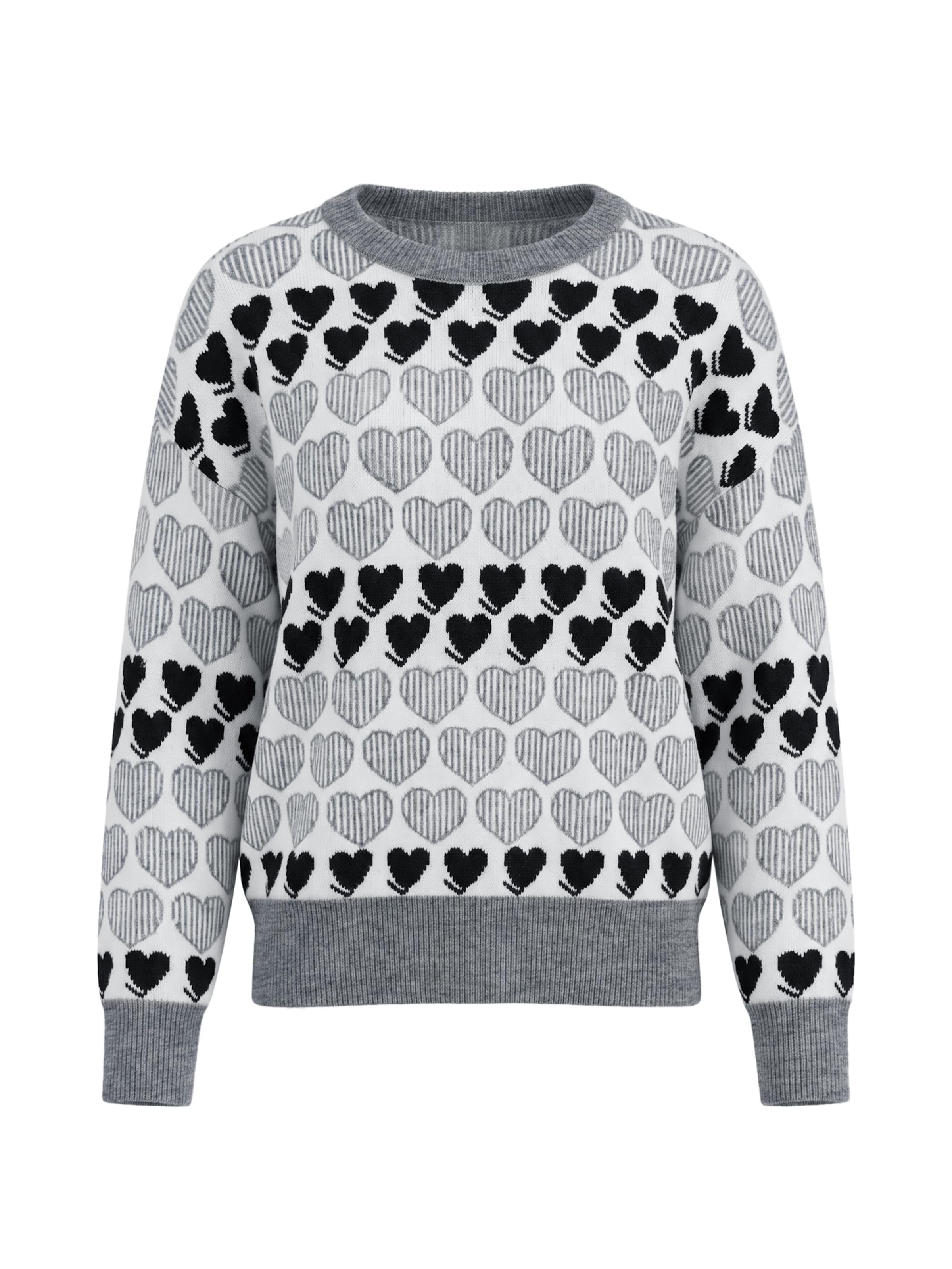 Pulover pe S Imily Bela pe gri / negru / alb, Vizualizare produs