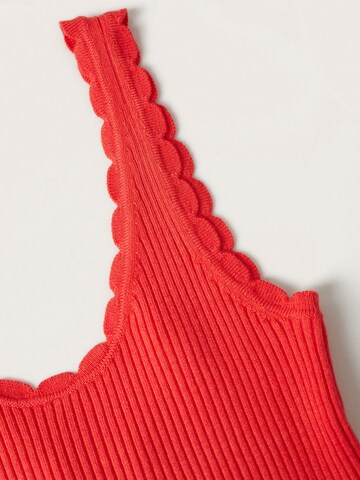 MANGO Gebreide top 'CROCHY' in Rood