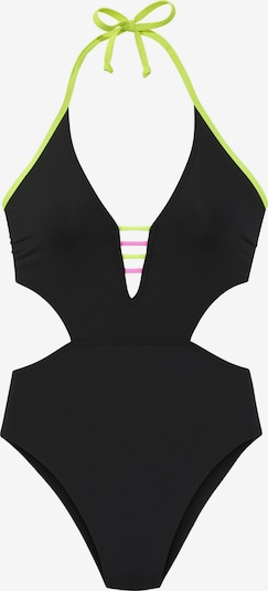 Maudymosi kostiumėlis iš BUFFALO, spalva – neoninė žalia / rožinė / juoda, Prekių apžvalga