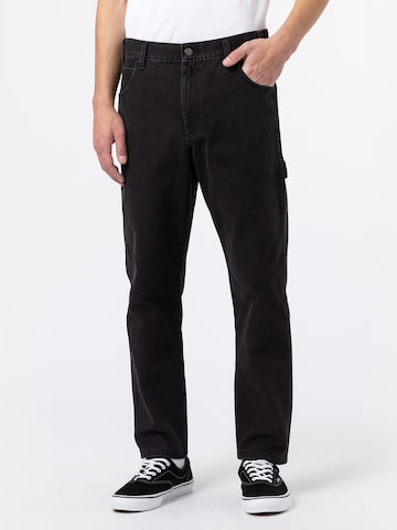 DICKIES - Regular Calças cargo 'Carpenter' em preto: frente