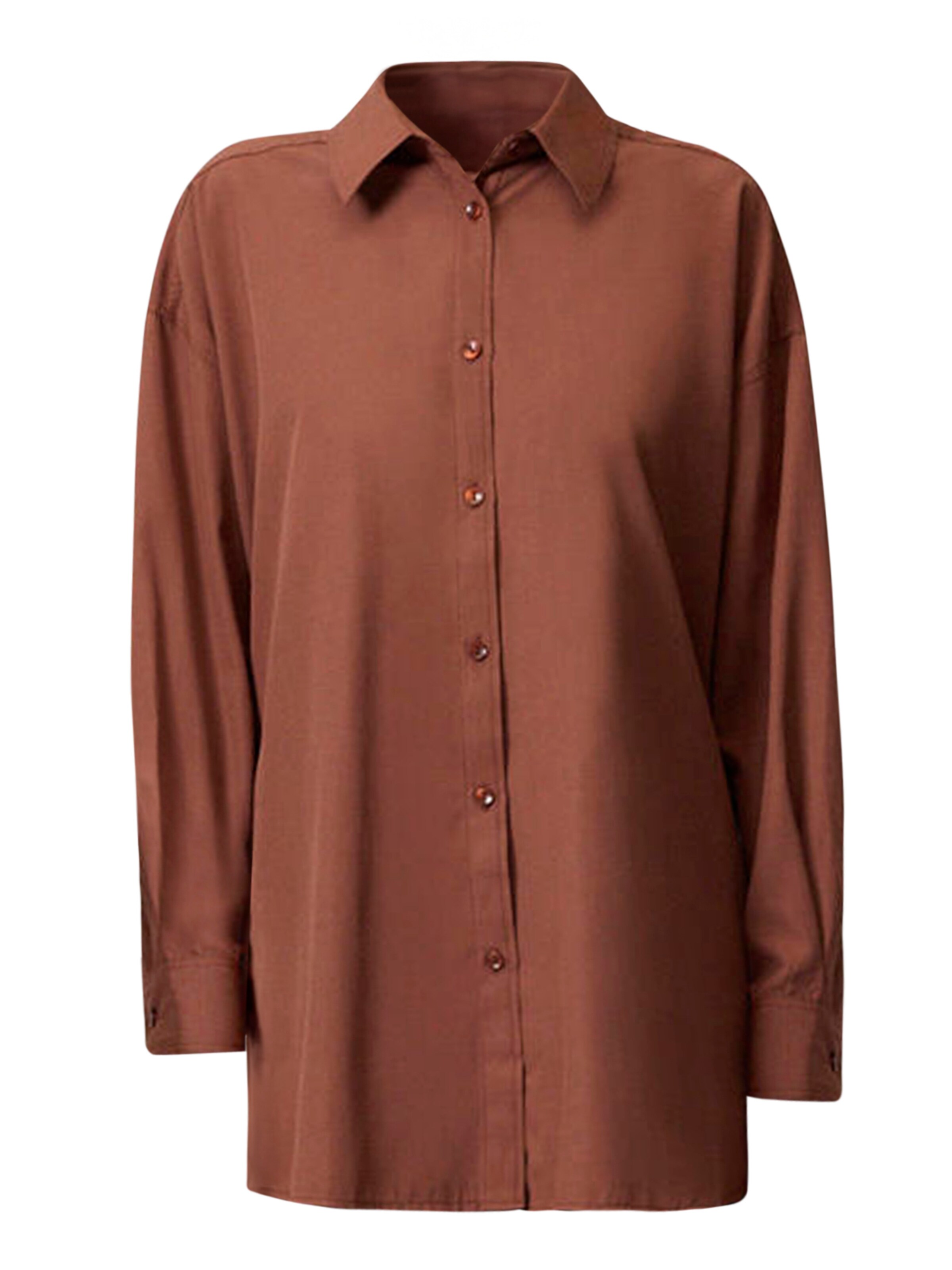 Touche Prive Blouse in Bruin: voorkant