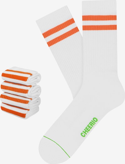 CHEERIO* Sportsokken 'TENNIS TYPE 4P' in de kleur Oranje / Wit, Productweergave