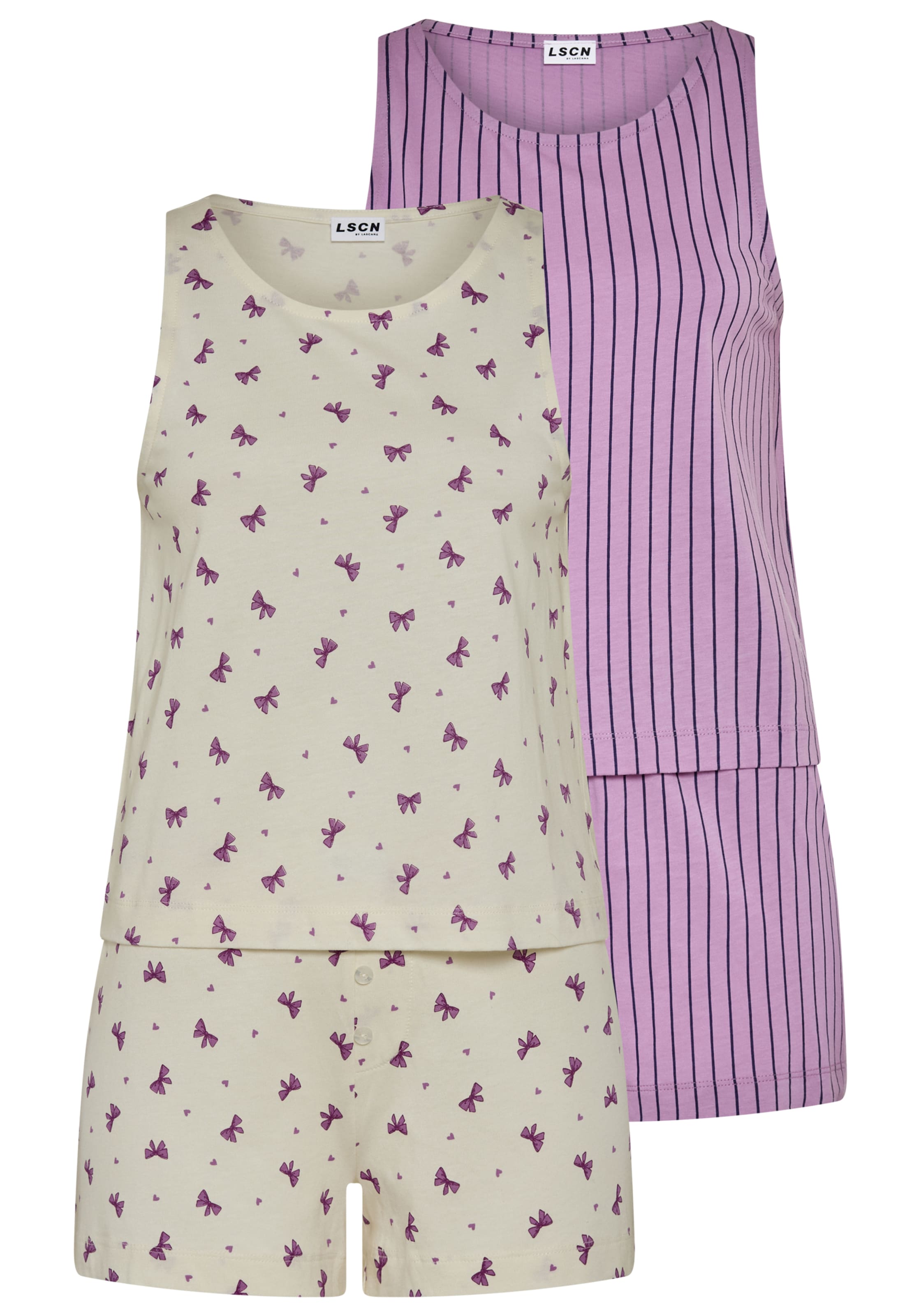LSCN by LASCANA - Calções de pijama em bege: frente