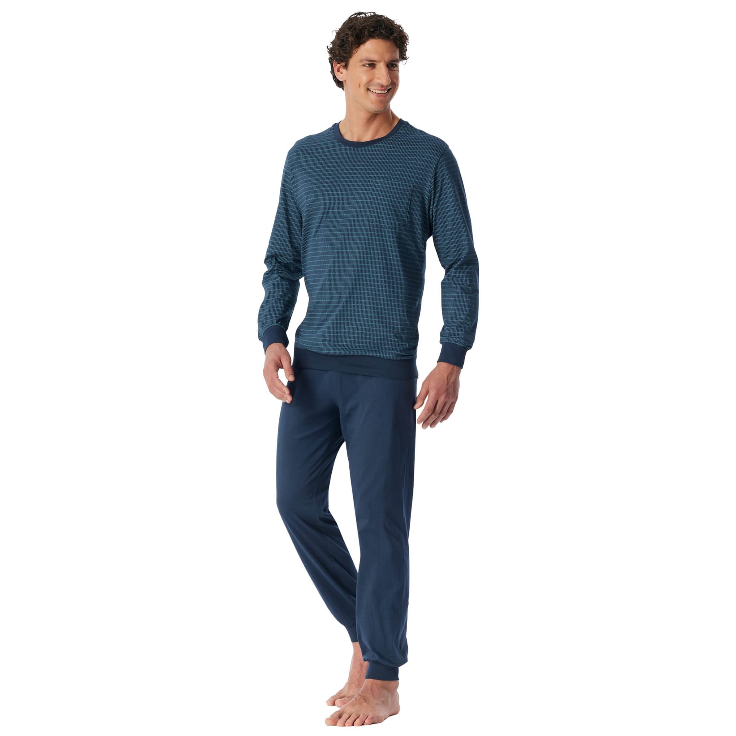 SCHIESSER - Pijama largo ' Comfort Essentials ' en azul