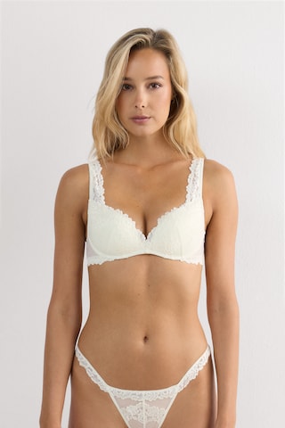 INTIMISSIMI Push-up BH 'Gioia Pretty Flowers' in Weiß: Vorderseite