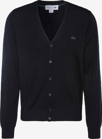 LACOSTE Knit Cardigan in Black: front
