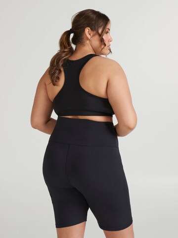 Active by Zizzi Skinny Sportbroek 'ASUS' in Zwart