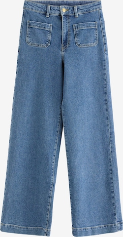 Wide leg Jeans de la Lindex pe albastru: față