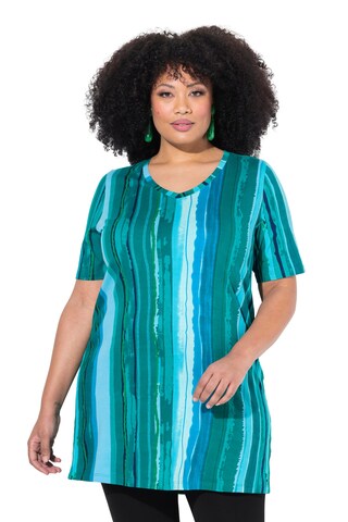 T-shirt Ulla Popken en bleu : devant