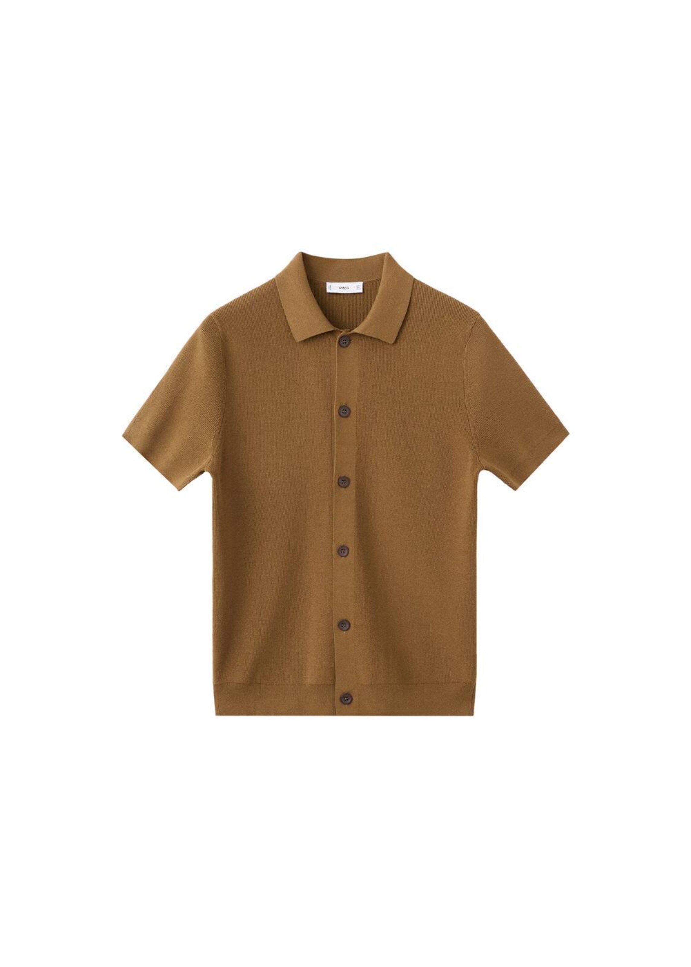 MANGO MAN Strickhemd in Braun: Vorderseite