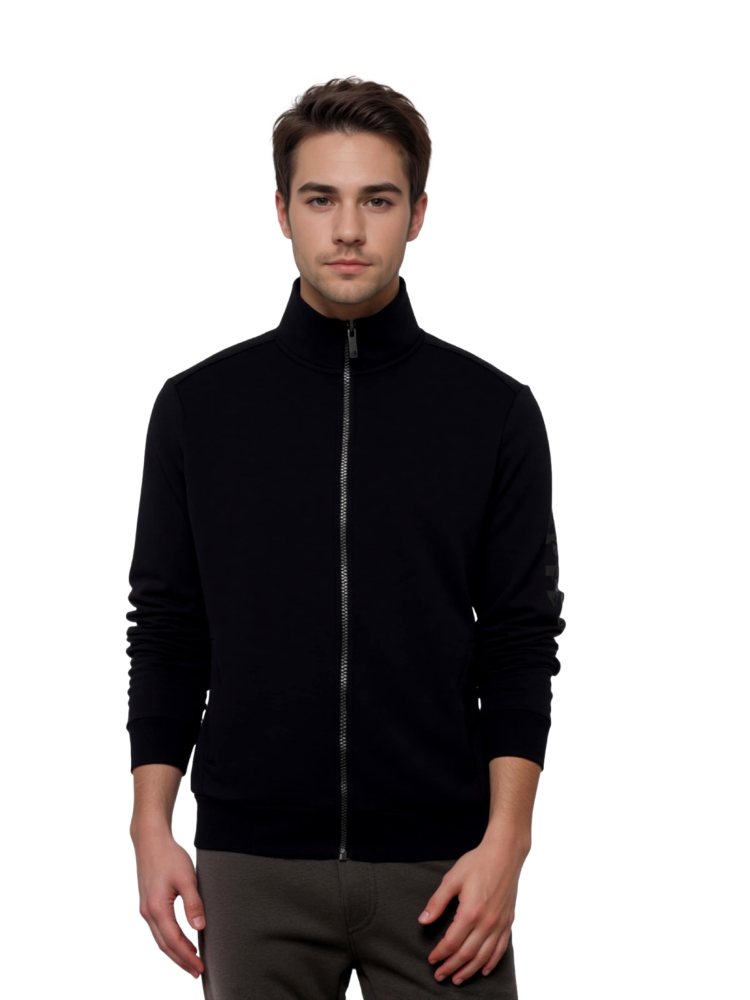 Elbsand Sweat jacket 'Levin' in Black: front