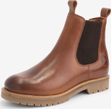 Travelin Chelsea boots 'Rosseland' in Bruin: voorkant