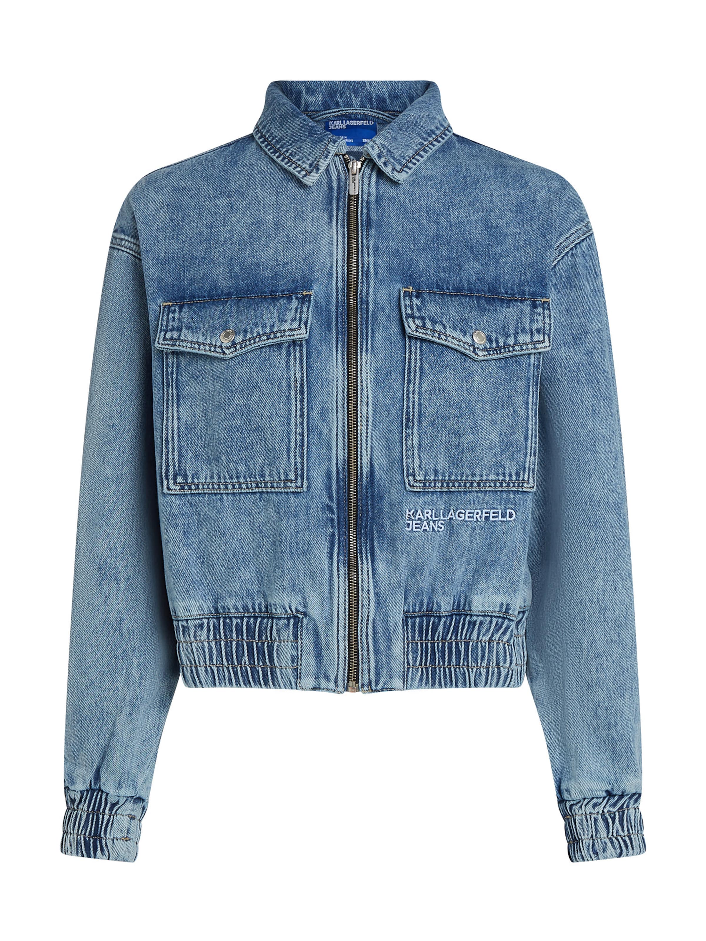 KARL LAGERFELD JEANS Φθινοπωρινό και ανοιξιάτικο μπουφάν σε μπλε: μπροστά