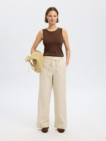 SELECTED FEMME Sticktop 'SLFMoon' i brun