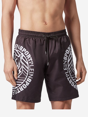 Plein Sport - Calções de banho 'Tiger' em preto: frente