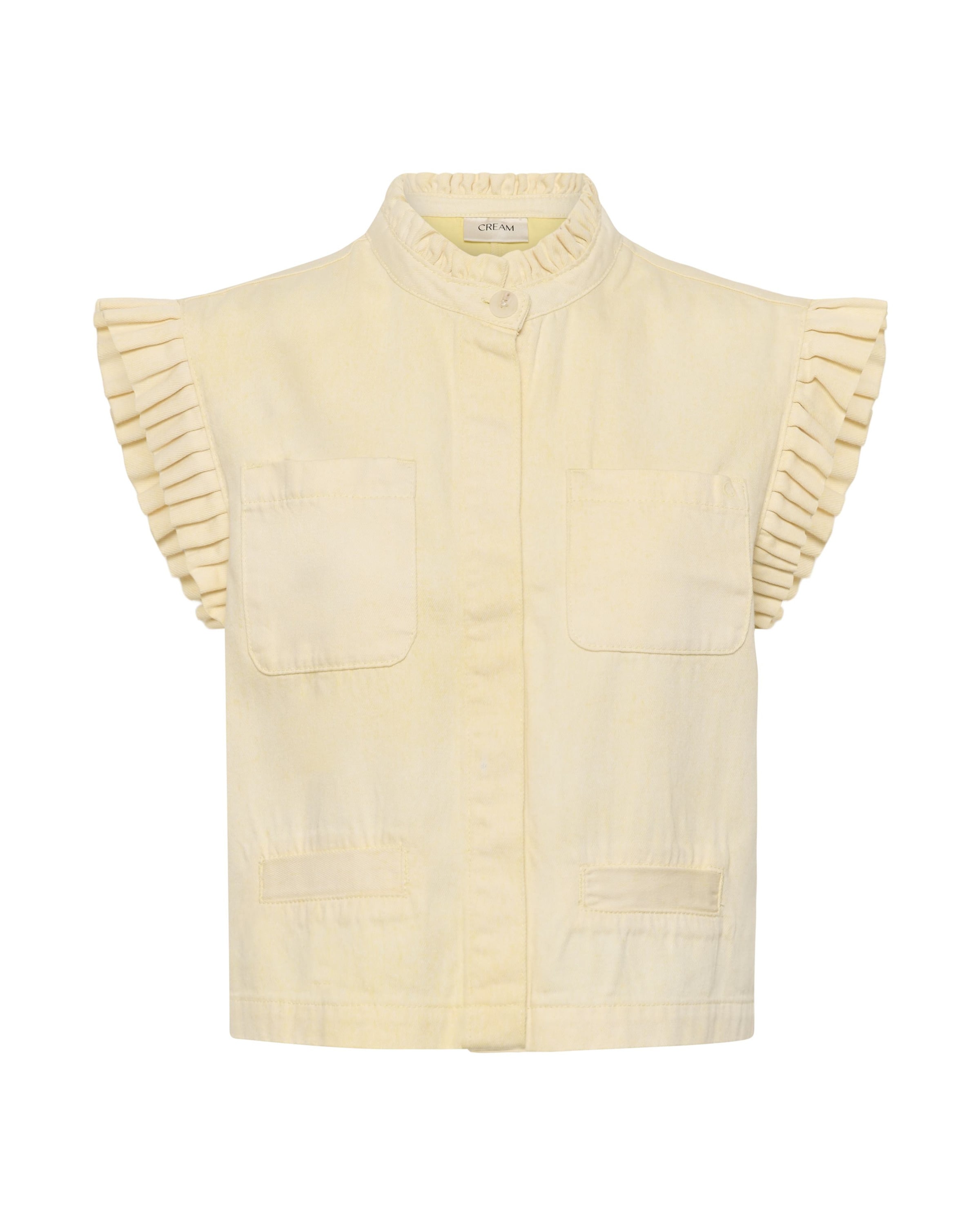 Cream Bodywarmer in Geel: voorkant