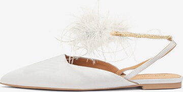 Kazar Ballet Flats with Strap in White: front