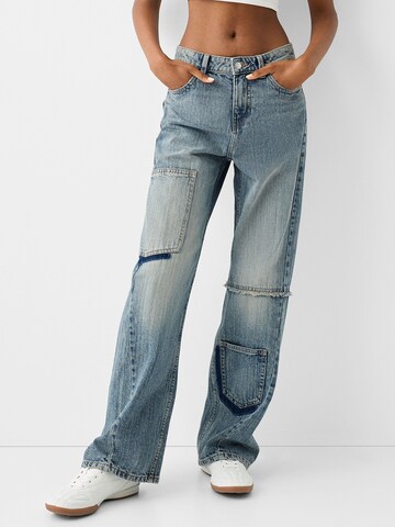 Regular Jeans de la Bershka pe albastru