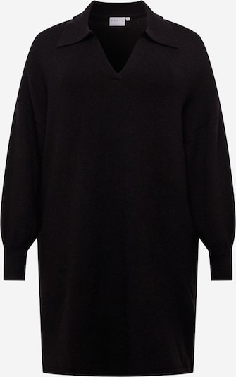 Rochie tricotat KAFFE CURVE pe negru, Vizualizare produs