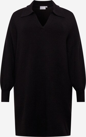 Rochie tricotat KAFFE CURVE pe negru, Vizualizare produs