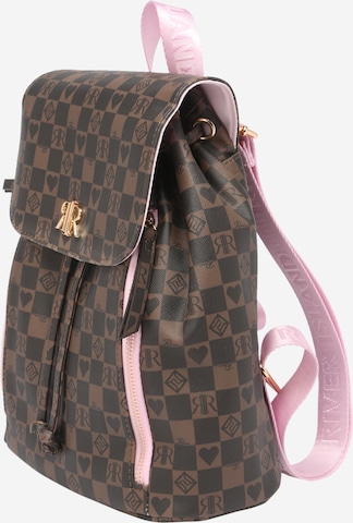 River Island Backpack in Brown: front