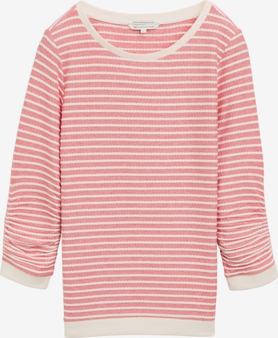 TOM TAILOR DENIM Collegepaita värissä vaaleanpunainen / valkoinen, Tuotenäkymä
