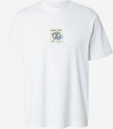 Tricou de la Calvin Klein Jeans pe alb: față