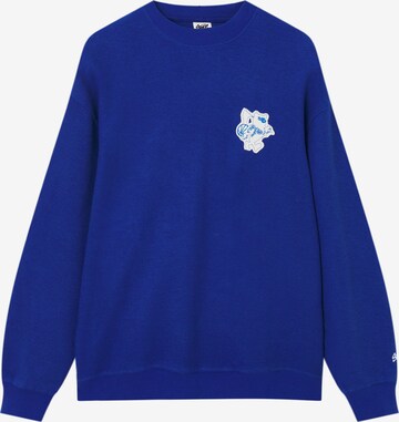 Pull&Bear Sweatshirt in Blauw: voorkant