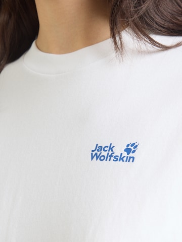 JACK WOLFSKIN Λειτουργικό μπλουζάκι 'LIVE WILD' σε λευκό
