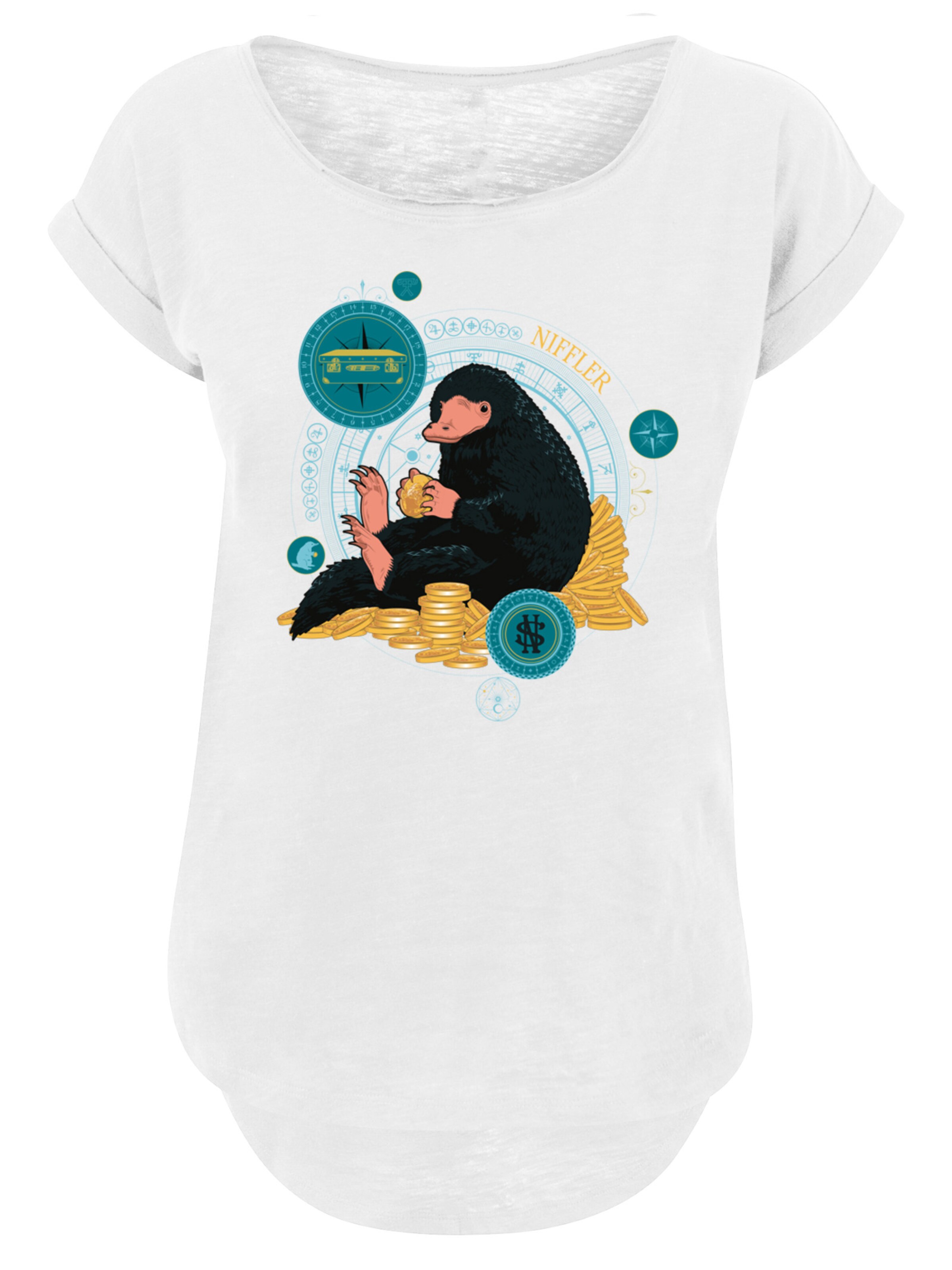 T-shirt 'Fantastic Beasts 2 Sitting Niffler' F4NT4STIC en blanc : devant