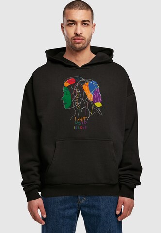 Merchcode Sweatshirt 'Love Is Love' in Black: front