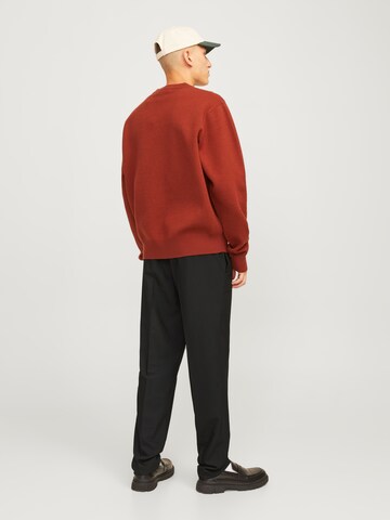 JACK & JONES Normalny krój Spodnie w kant 'JPSTAce Leo' w kolorze czarny