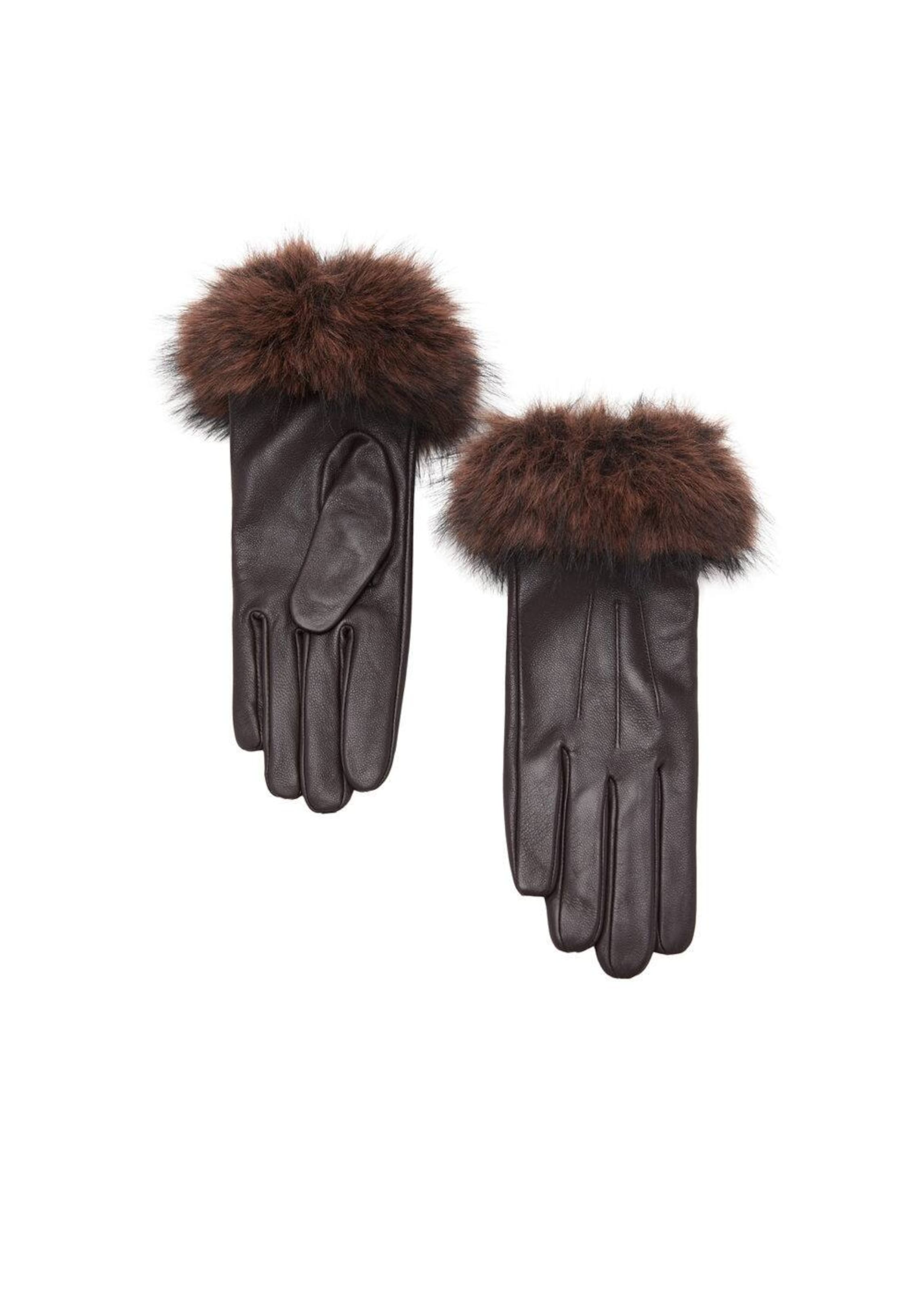 MANGO Fingerhandsker 'Lotto' i brun: forside