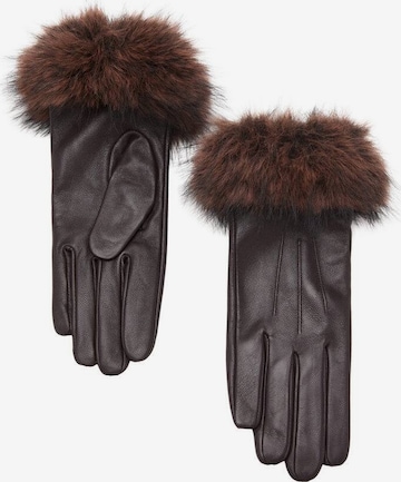 MANGOKlasične rukavice 'Lotto' - smeđa boja: prednji dio