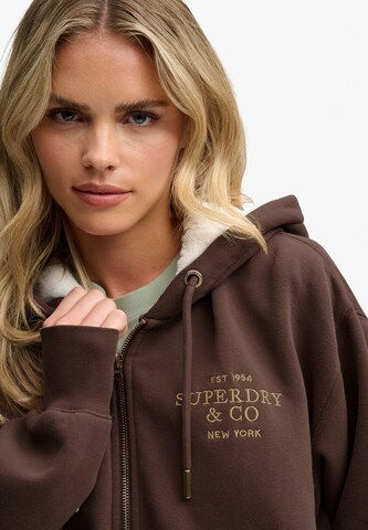 Superdry & Co Sweatjacke 'Luxe' in Braun